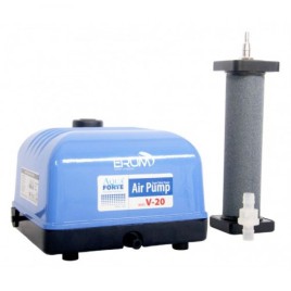 Aerācijas komplekts: Gaisa sūknis AquaForte V-20 un cilindra difuzors Hi-Oxygen 170x40mm