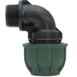 Kompresijas PP 90° Līkums PE caurulei IRRITEC 50mm x 2” ārējā vītne
