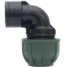 Kompresijas PP 90° Līkums PE caurulei IRRITEC 32mm x ¾” iekšējais vītne