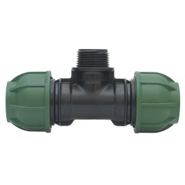 Kompresijas PP 90° samazinot tee PE caurulei IRRITEC 32mm x ¾” ārējā vītne x 32mm Kompresijas PP 90° samazinot tee PE caurulei IRRITEC 32mm x ¾” ārējā vītne x 32mm