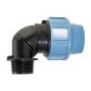 Kompresijas PP 90° Līkums PE caurulei 25mm x ½" ārējā vītne, UNIDELTA