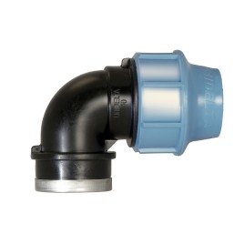 Kompresijas PP 90° Līkums PE caurulei 25mm x ½" iekšējais vītne, UNIDELTA